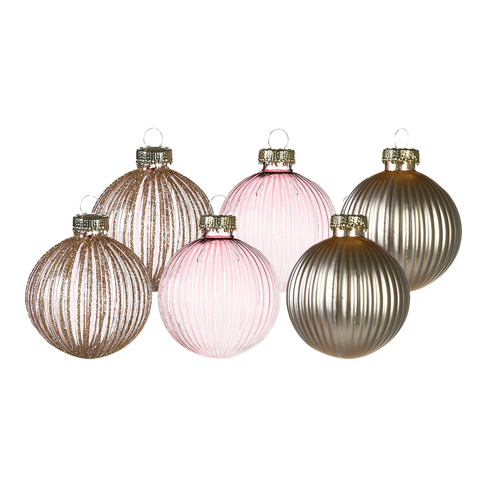 Glas-Weihnachtskugel-Set Rille