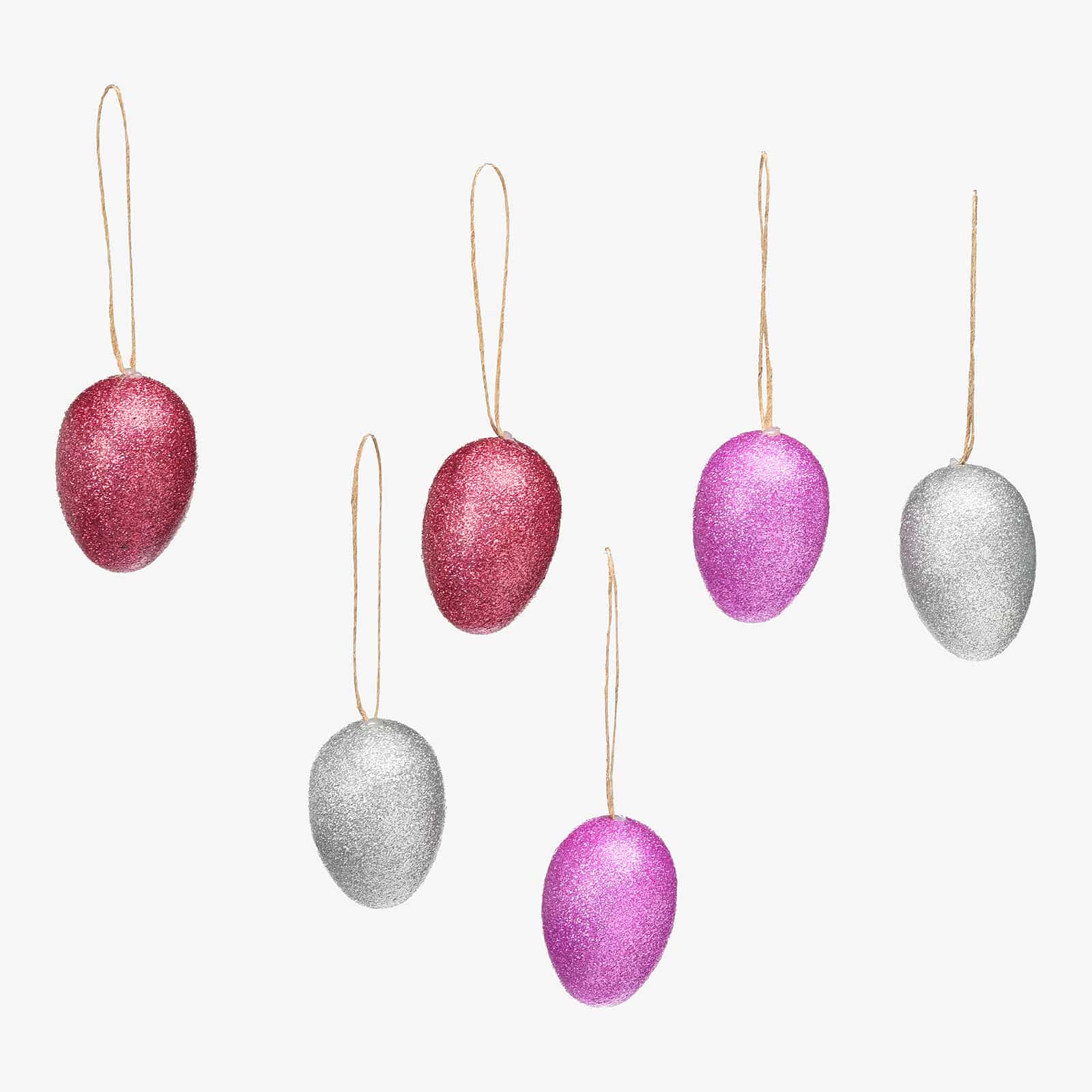 Deko-Anhänger-Set Eier Glitter Dip