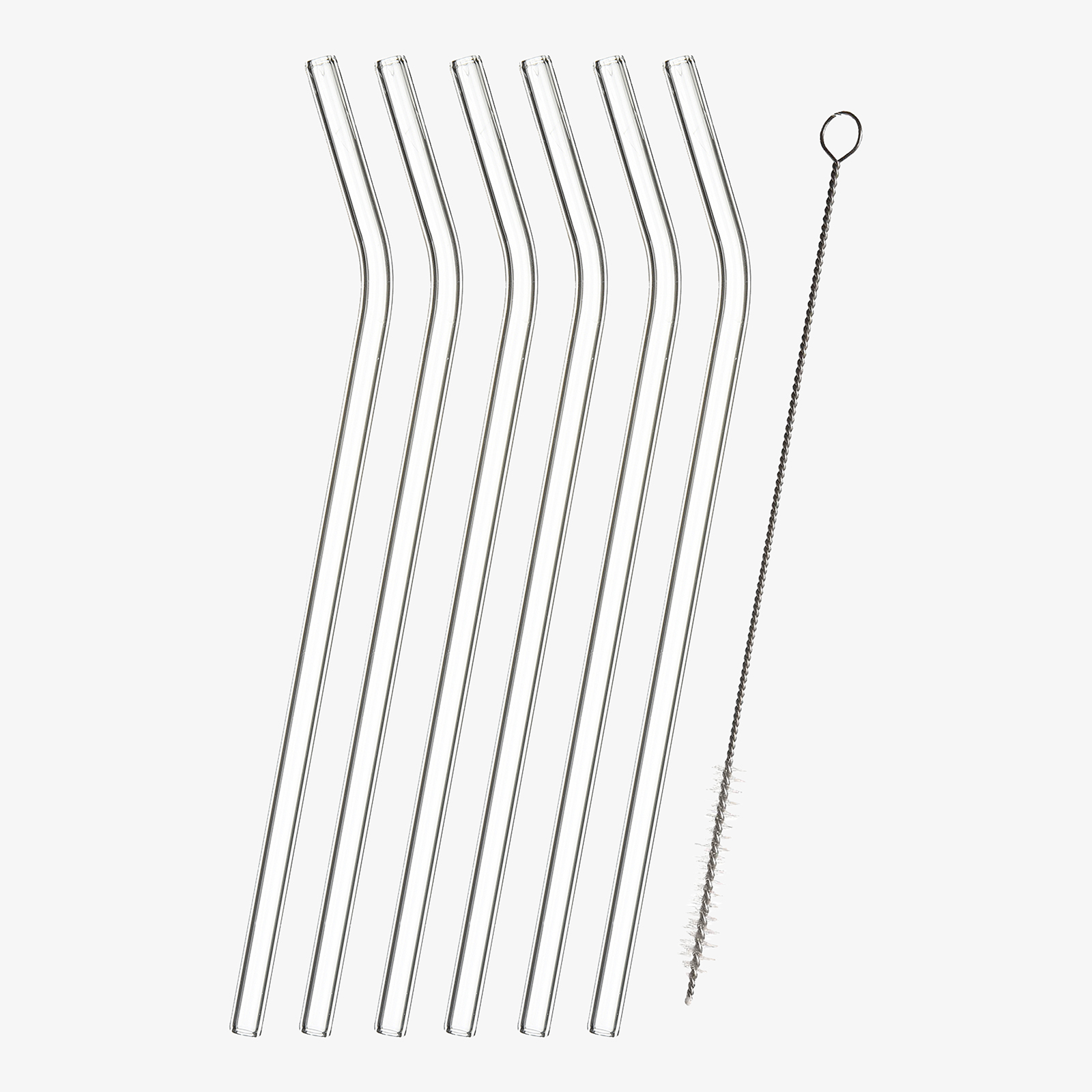 Glas-Trinkhalme mit Reinigungsbürste