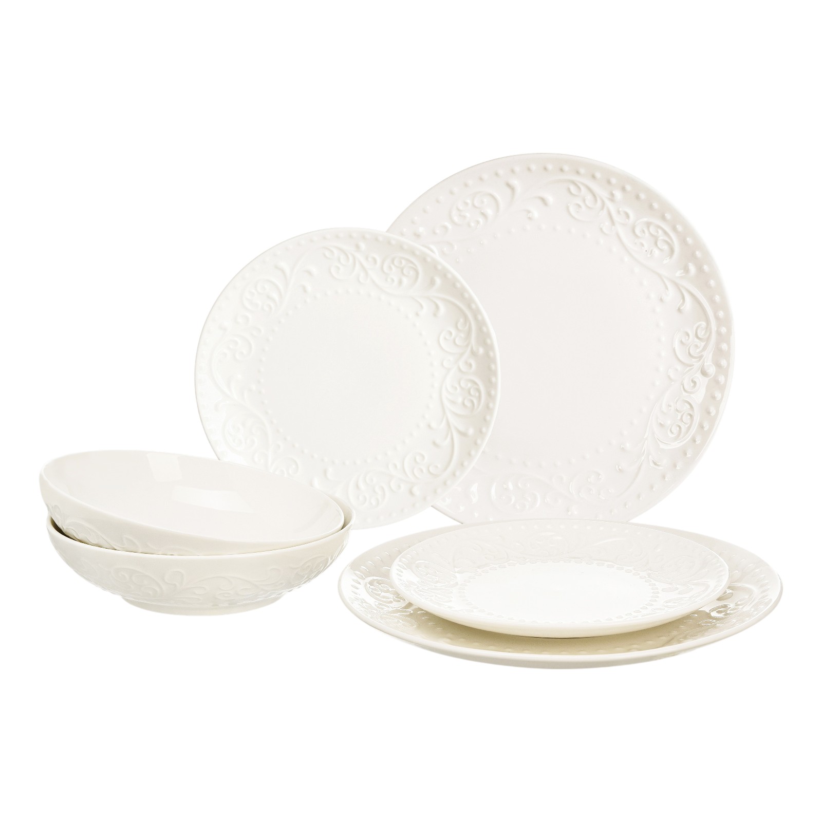 Geschirr-Set Relief Floral für 2 Personen