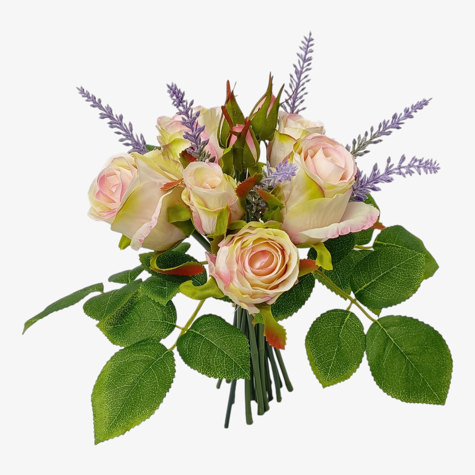 Kunstblumenstrauß Rose mit Lavendel