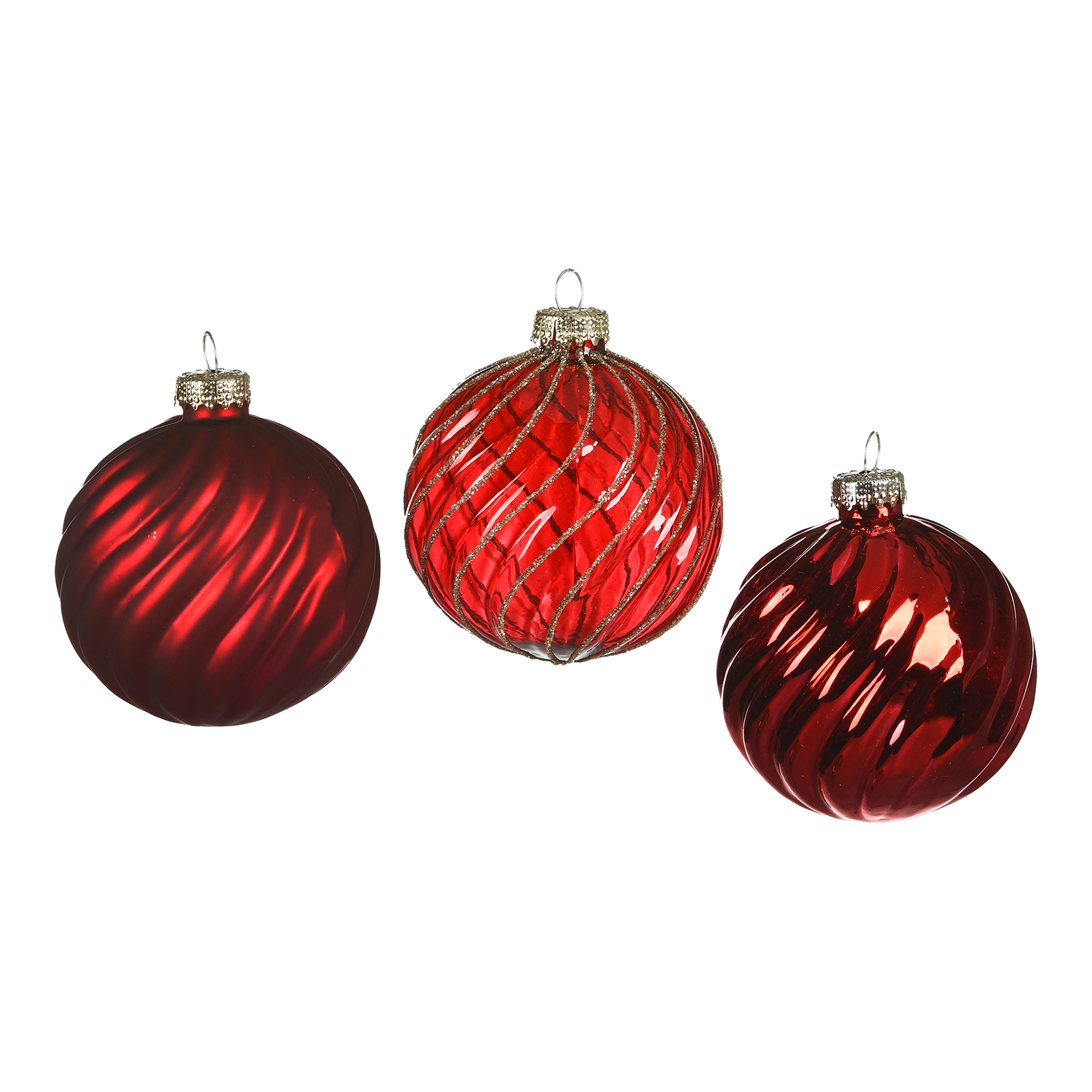 Glas-Weihnachtskugel-Set Wirbel