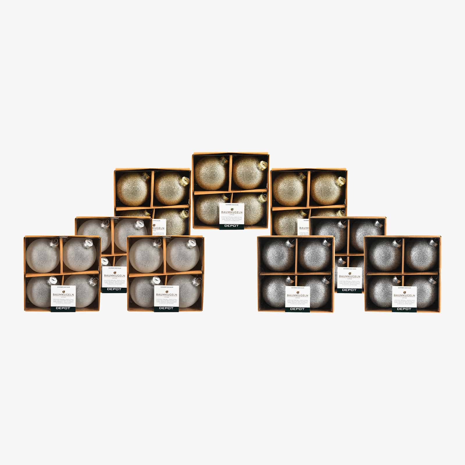 Glas-Weihnachtskugel-Set Glamy