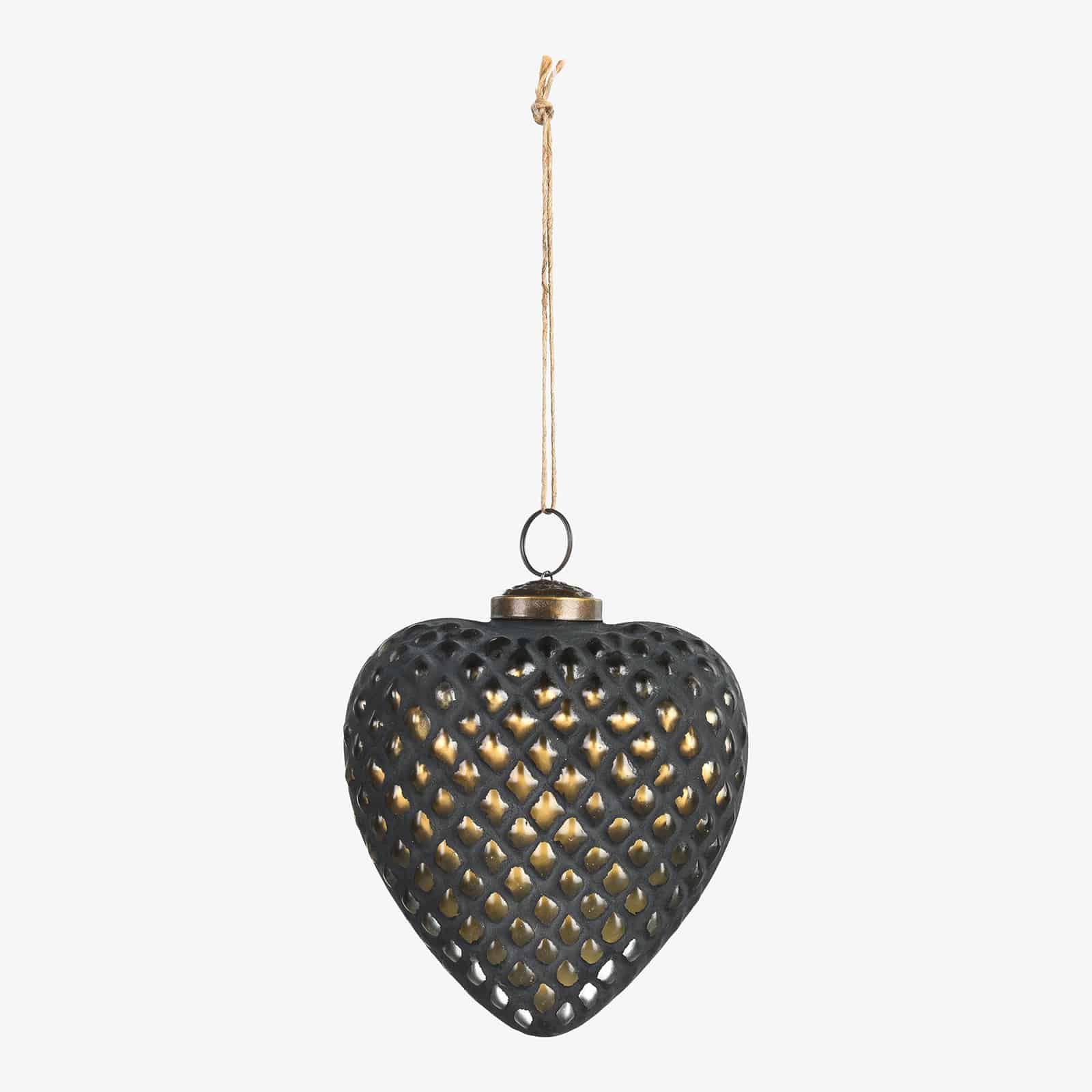 Glas-Baumschmuck Relief Heart