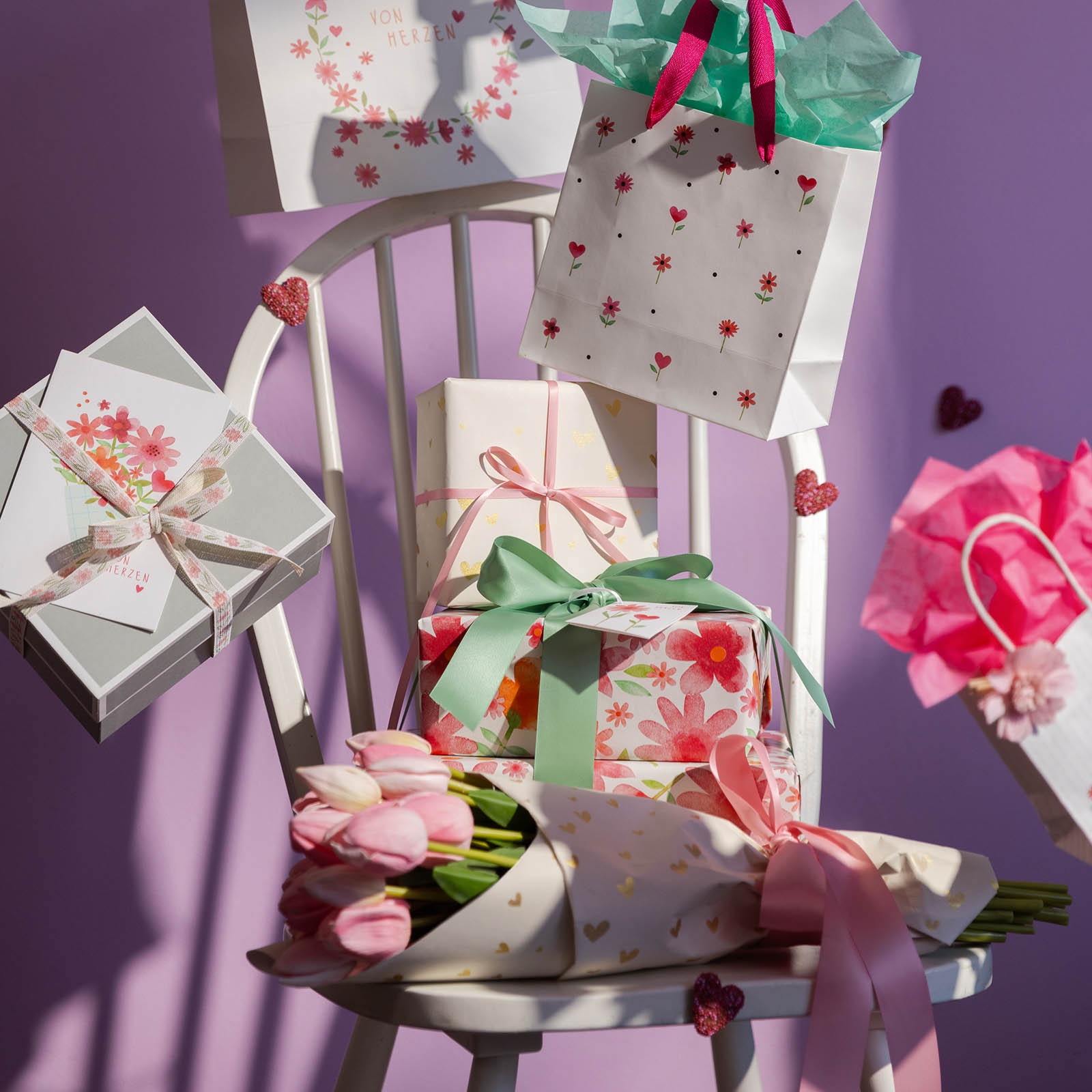 Geschenkpapier Herzen