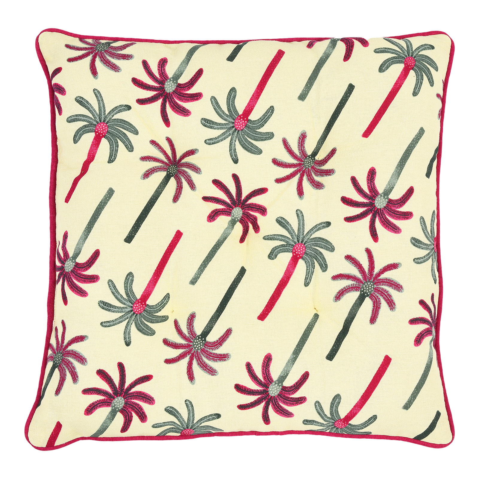 Outdoor-Sitzkissen Palms mit Nackenrolle
