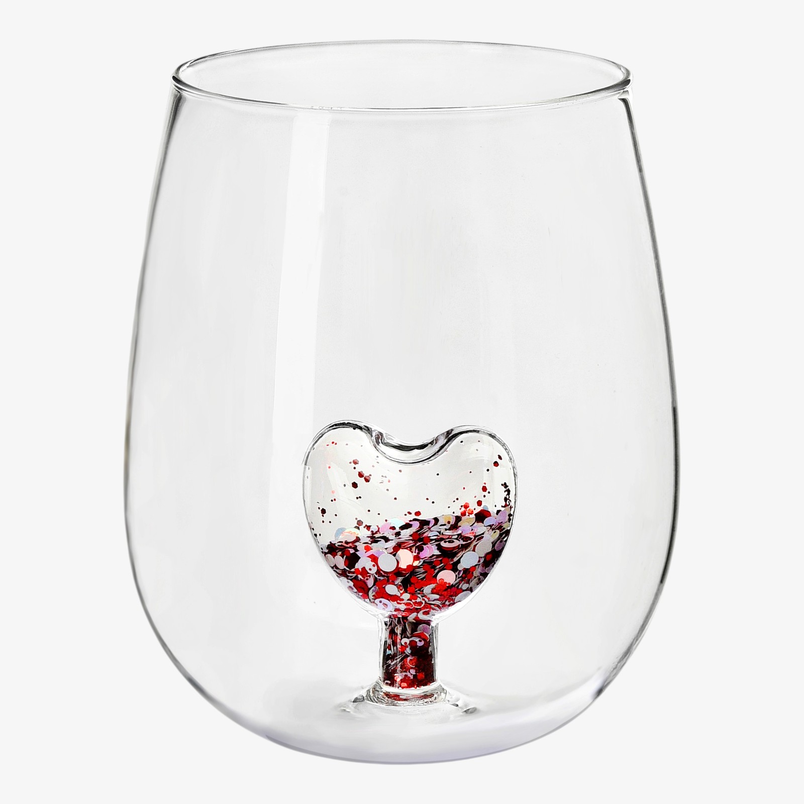 Wasserglas Glitter-Herz