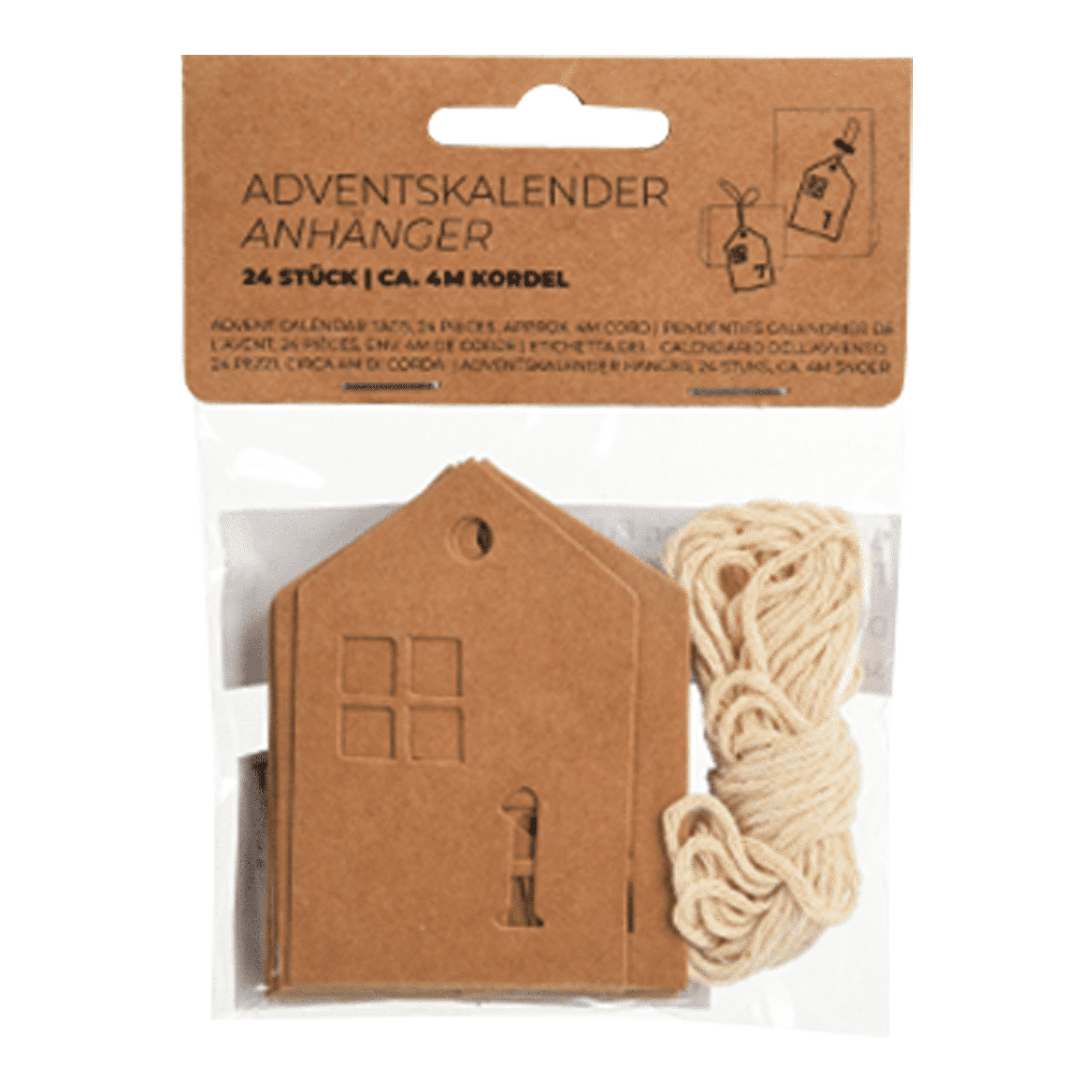Adventskalender-Anhänger-Set Haus