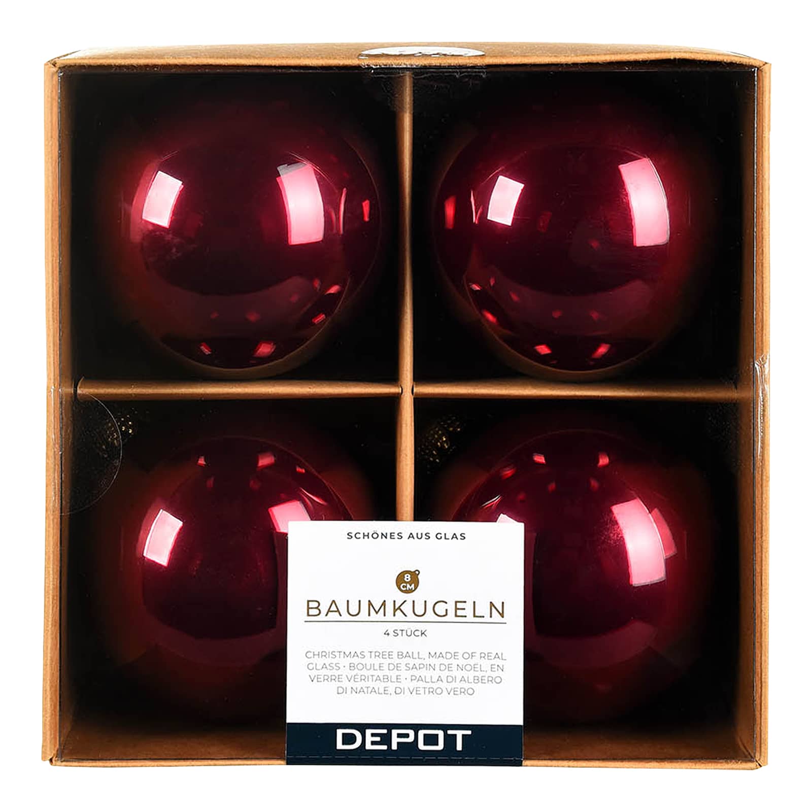Glas-Weihnachtskugeln Opal
