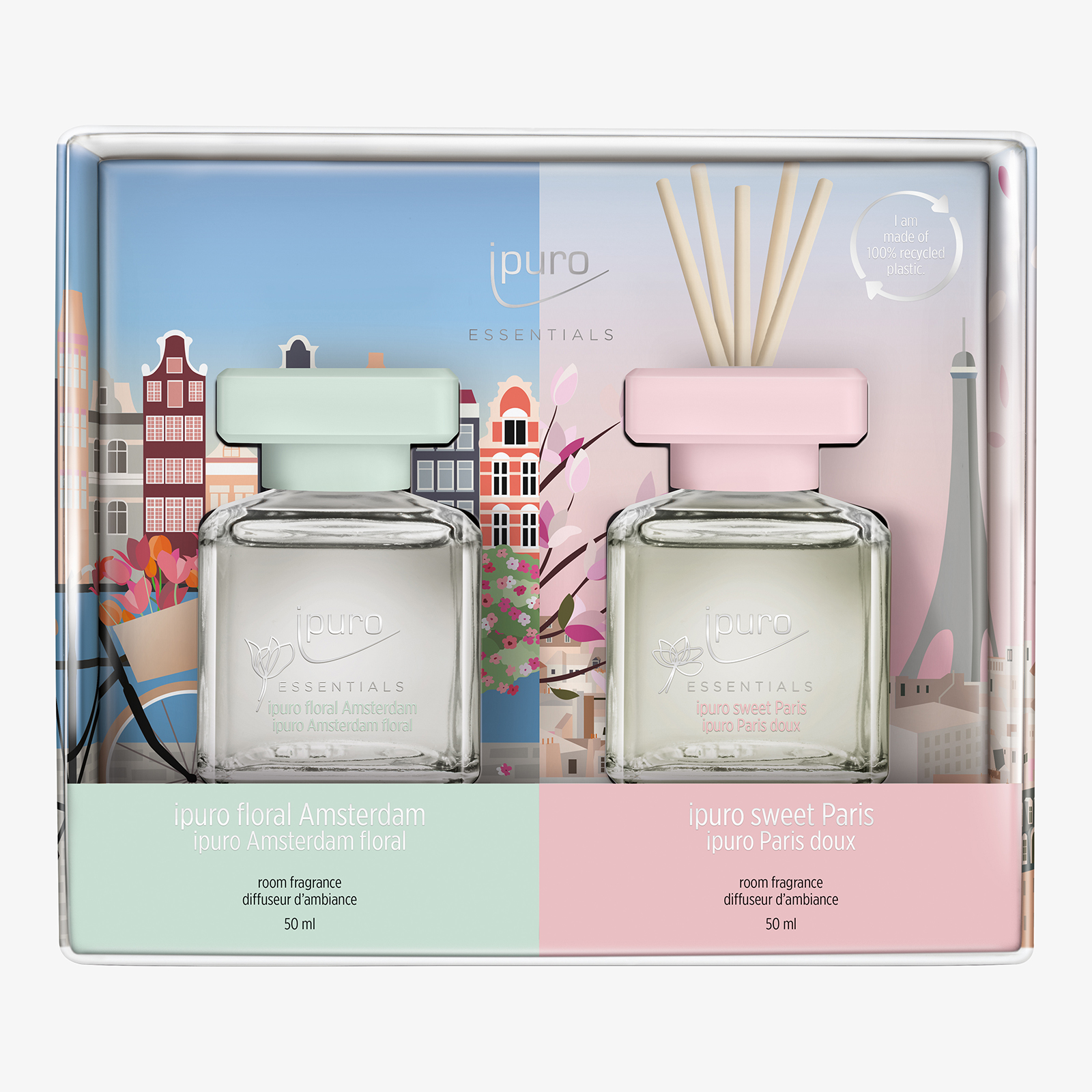 ipuro ESSENTIALS Raumduft-Set Sweet Paris & Floral Amsterdam