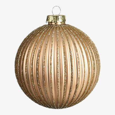Glas-Weihnachtskugel Glitter-Streifen