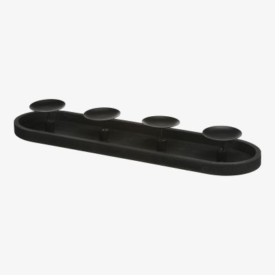 Deko-Tablett Oval mit 4 Tüllen